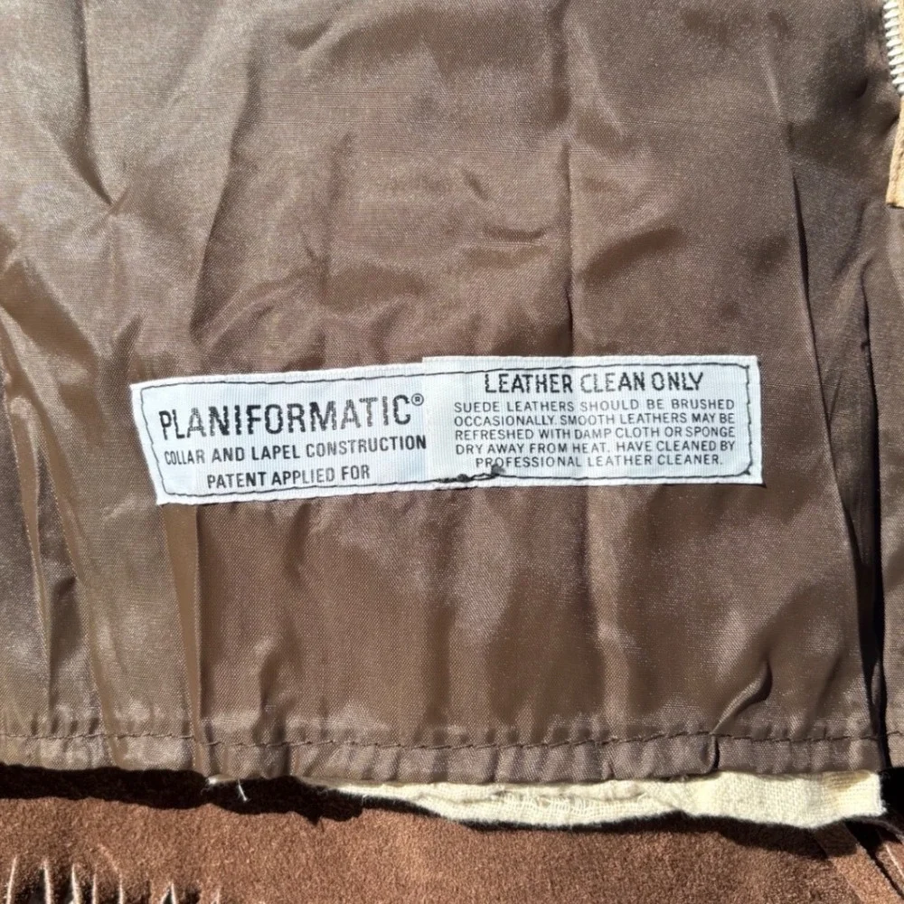 Vintage Brown Suede Fringe Western Jacket Womens Medium Planiformatic 70s Boho - Picture 7 of 9